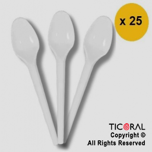 CUCHARA POSTRE KV BLANCA X 50 UNIDADES